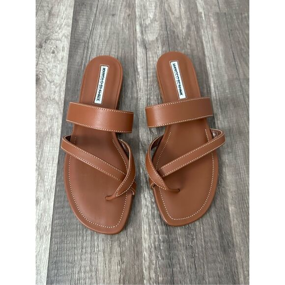 MANOLO BLAHNIK Brown Leather Sandals - Picture 6 of 9